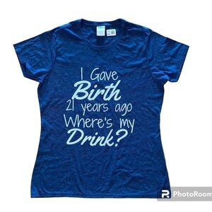 Funny Mom Shirt for Kid 21st Birthday Heather Navy Large